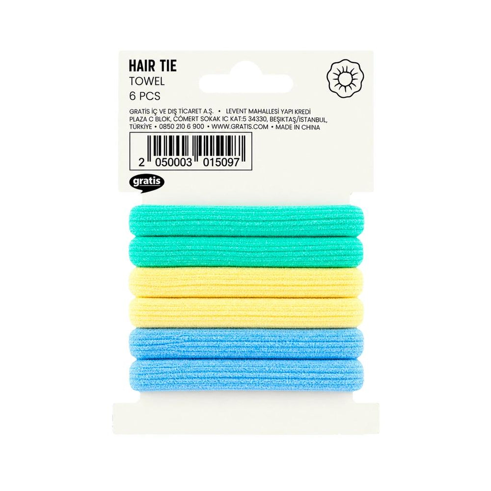 Eklips 6-Pack Green Yellow Blue Towel Hair Clip Set