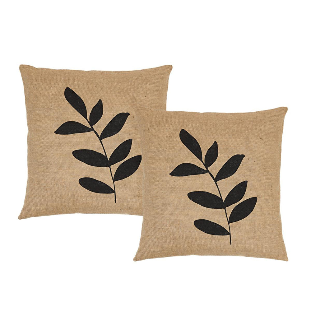 Ocean Home Jute Throw Pillow Cover Set - 2 Leaf Pattern 50x50cm - Natural Fiber, Boho, Rustic Decorative Cushion Covers Jute Pillow Cover Set - Boho Decor - Ocean Home jute pillow cover, throw pillow cover set, boho pillow cover, natural fiber pillow, organic pillow cover, decorative pillow cover, rustic pillow cover, jute cushion cover, leaf pattern pillow, 50x50 cm pillow cover, jute pillow, throw pillow, boho decor, natural fiber decor, organic decor, decorative pillows, rustic decor, jute cushion, cushi