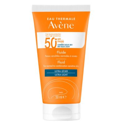 Avene Solaire SPF50+ Fluid Ultra Light - Broad-Spectrum Sunscreen Fluid for Sensitive Skin, Hypoallergenic & Non-Comedogenic Avene Solaire SPF50+ Fluid - Broad-Spectrum Sunscreen for Sensitive Skin SPF 50+ sunscreen, Ultra-light sunscreen fluid, Broad-spectrum sun protection, Hypoallergenic sunscreen, Non-comedogenic sunscreen, Sensitive skin care, Daily sun protection, Dermatologist-tested, Avène Thermal Water, Glycerin, Titanyum Dioksit, Pretocopheryl, Sunscreen for daily use, Lightweight sunscreen, Non-g