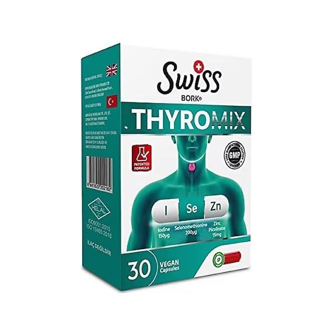 Swiss Bork Thyromix: Vegan Thyroid Support Supplement with Iodine, Selenium & Zinc - Boost Thyroid Health Naturally! Swiss Bork Thyromix: Vegan Thyroid Support with Iodine, Selenium & Zinc Thyroid supplement, Iodine selenium zinc, Vegan thyroid support, Thyromix, Thyroid health, Iodine supplement, Selenium supplement, Zinc supplement, thyroid support, iodine, selenium, zinc, vegan, vegan supplement, dietary supplement, metabolism, energy, immune function, thyroid hormone, women's health, men's health, welln
