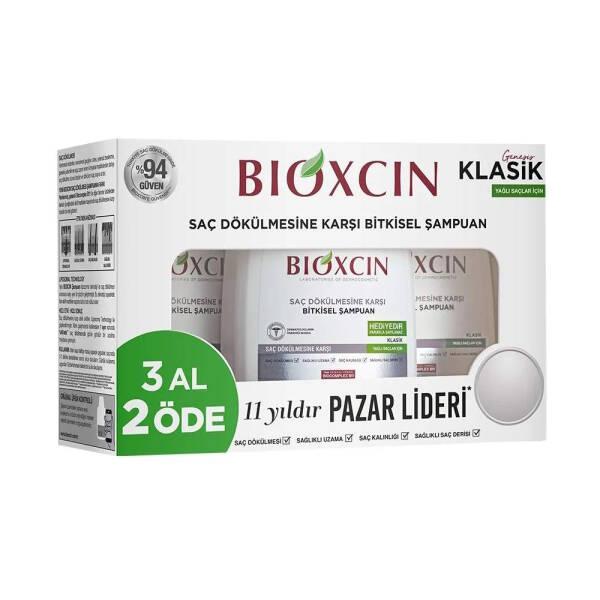 Bioxcin Klasik Shampoo for Oily Hair, Anti Hair Loss, 3x300ml - Gentle, Paraben-Free, Genesis Technology - Shampoo