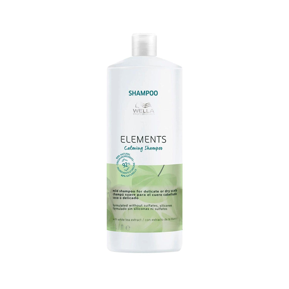 Wella Elements Sulfate-Free Calming Shampoo for Sensitive Scalp - 1000ml Gentle Hair Care - Shampoo