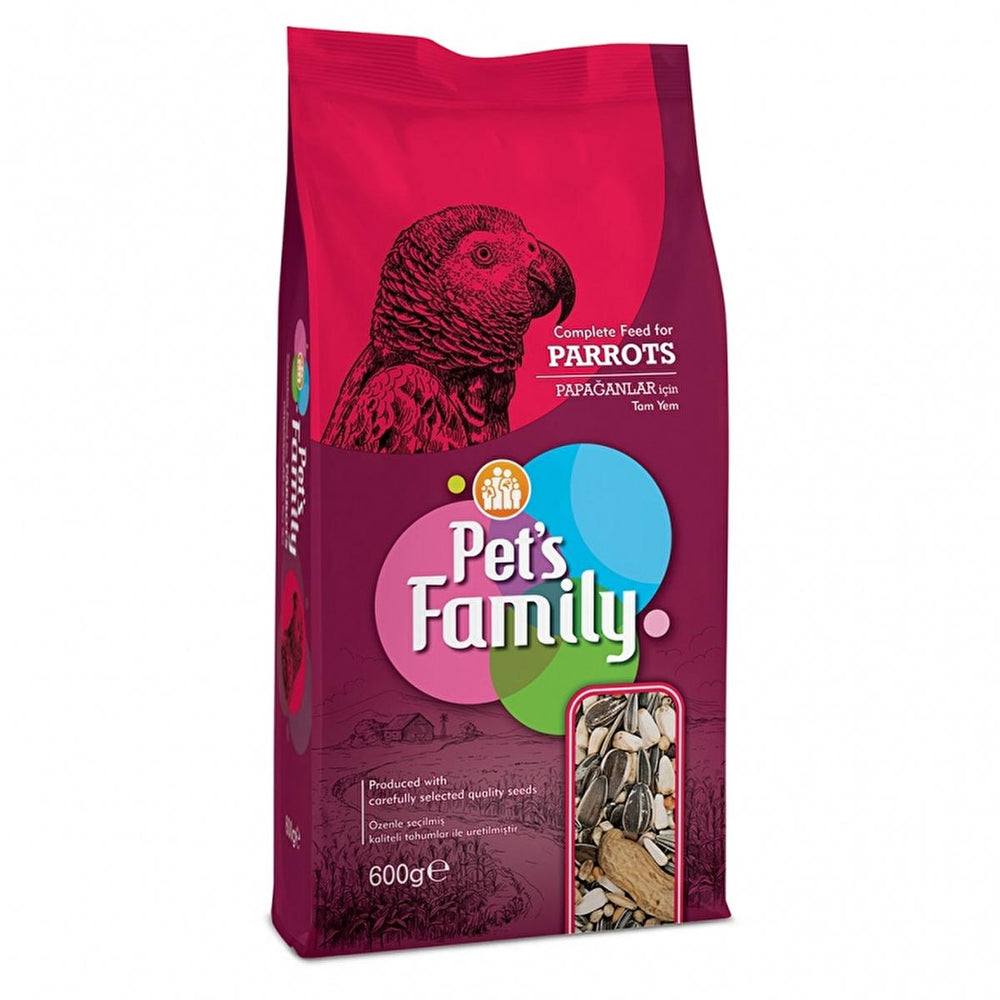 Pet's Family Parrot Food 600g - Nutritious Parrot Seed Mix for Healthy Diet