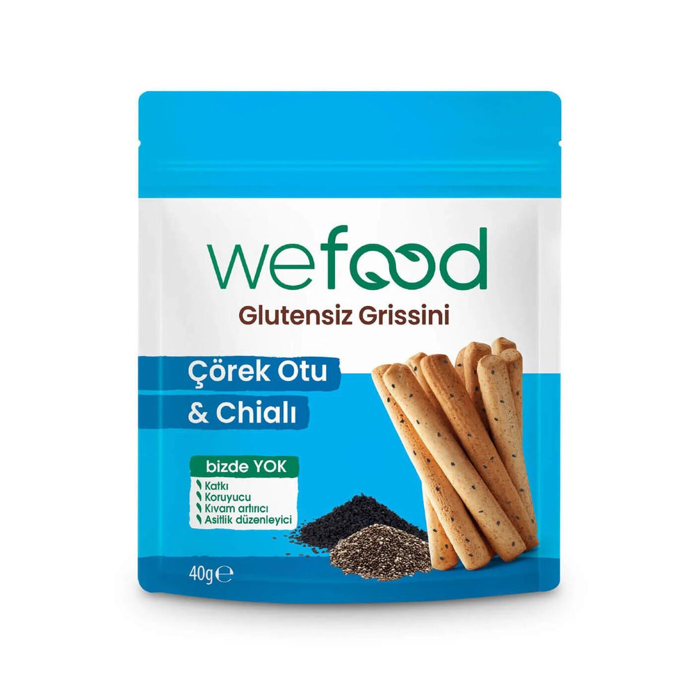 Wefood Gluten-Free Grissini with Black Cumin & Chia 40g