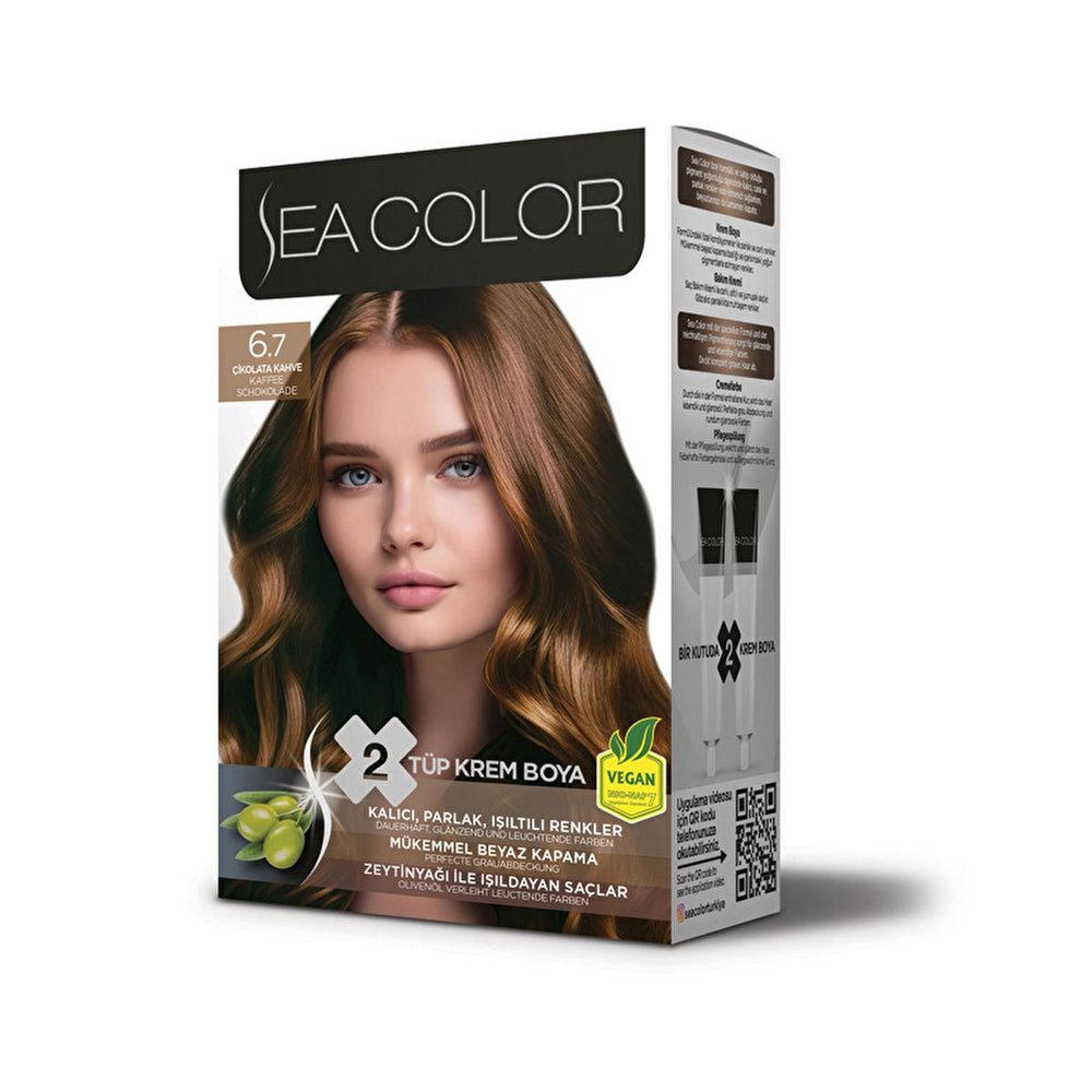 Sea Color Set Hair Dye with Olive Oil - Long-Lasting Hair Color & 100% White Hair Coverage - Hair Dye