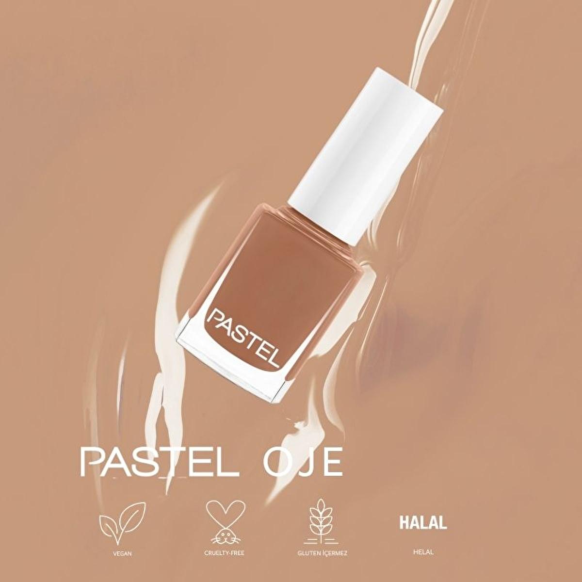 pastel oje 402 vibrant nail polish, pastel oje 402 applied nails, pastel oje 402 flat brush for application Pastel Oje 402 - Long-Lasting Nail Polish for Beauty Enthusiasts | 13 ml Pastel Oje 402 - Long-Lasting Nail Polish nail-polish, long-lasting, beauty, cosmetics, pastel-oje, nail-care, shine, smoothing, flat-brush, ai-generated