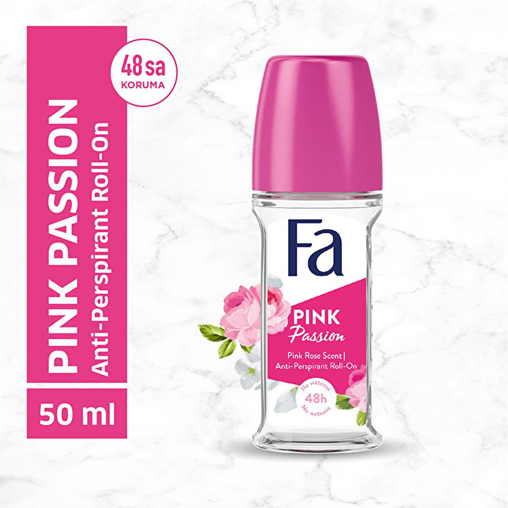 Fa Pink Passion Women's Deodorant Roll-On - Long Lasting Freshness, Anti White Stain, Floral Fragrance - view 2