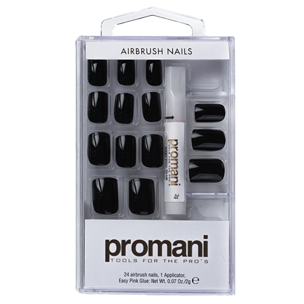 Promani Artificial Nail Kit with Adhesive and Applicator - Complete DIY Nail Beauty Solution for At-Home - Hair Accessories