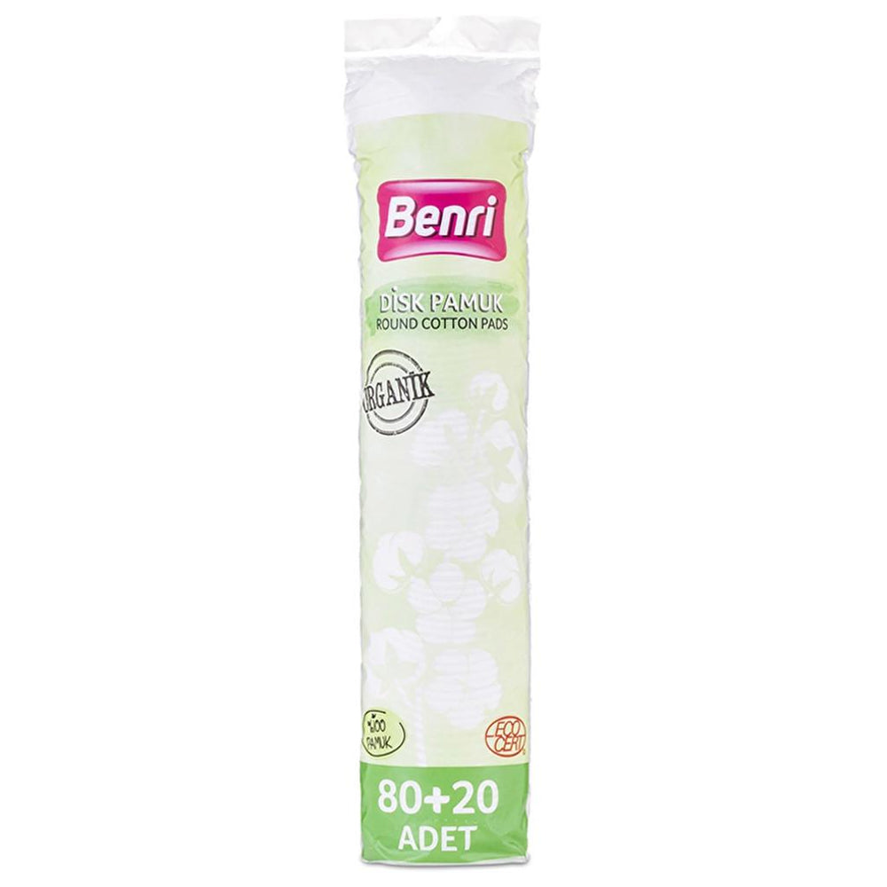 Benri Organic Makeup Remover Cotton Pads 100 Count