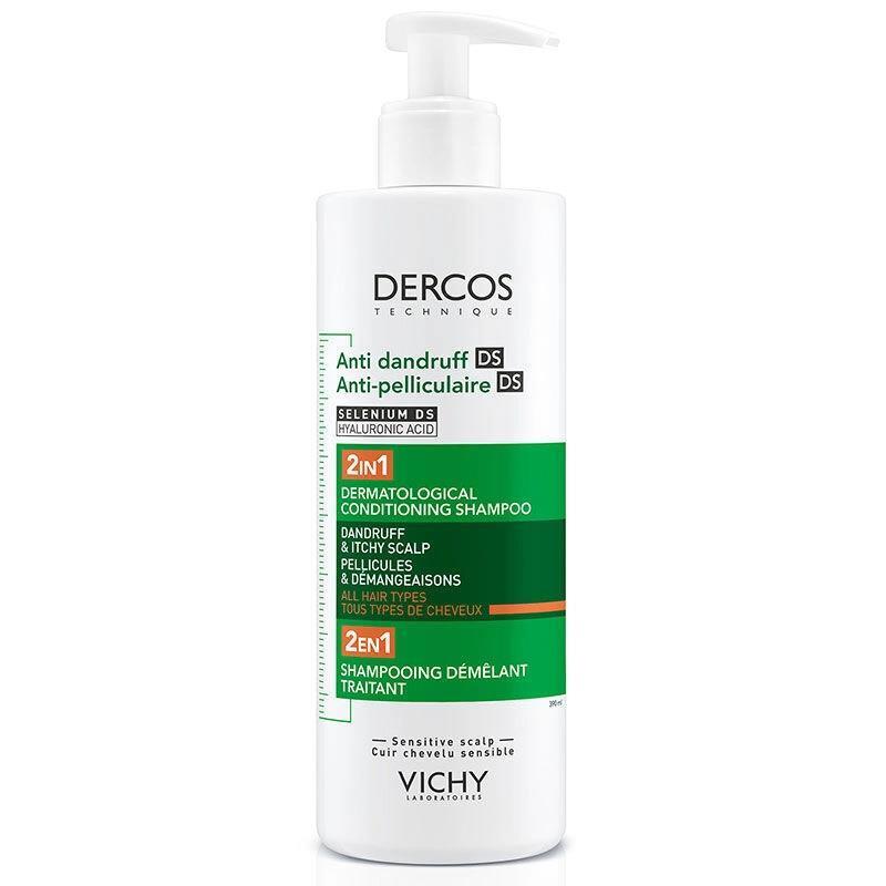 Vichy Dercos 2-in-1 Anti-Dandruff & Moisturizing Shampoo - 13.19 fl oz - Scalp Care Solution - Shampoo