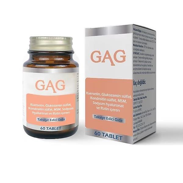 GAG - Dietary Supplement for Joint Health Support - 60 Tablets with Glucosamine, Chondroitin & MSM GAG Joint Health Supplement - 60 Tablets dietary supplement, joint health support, glucosamine, chondroitin, MSM, sodium hyaluronate, quercetin, rutin, joint pain relief, anti-inflammatory, tablets, supplement, joint care, pain management, mobility support, cartilage health, osteoarthritis support