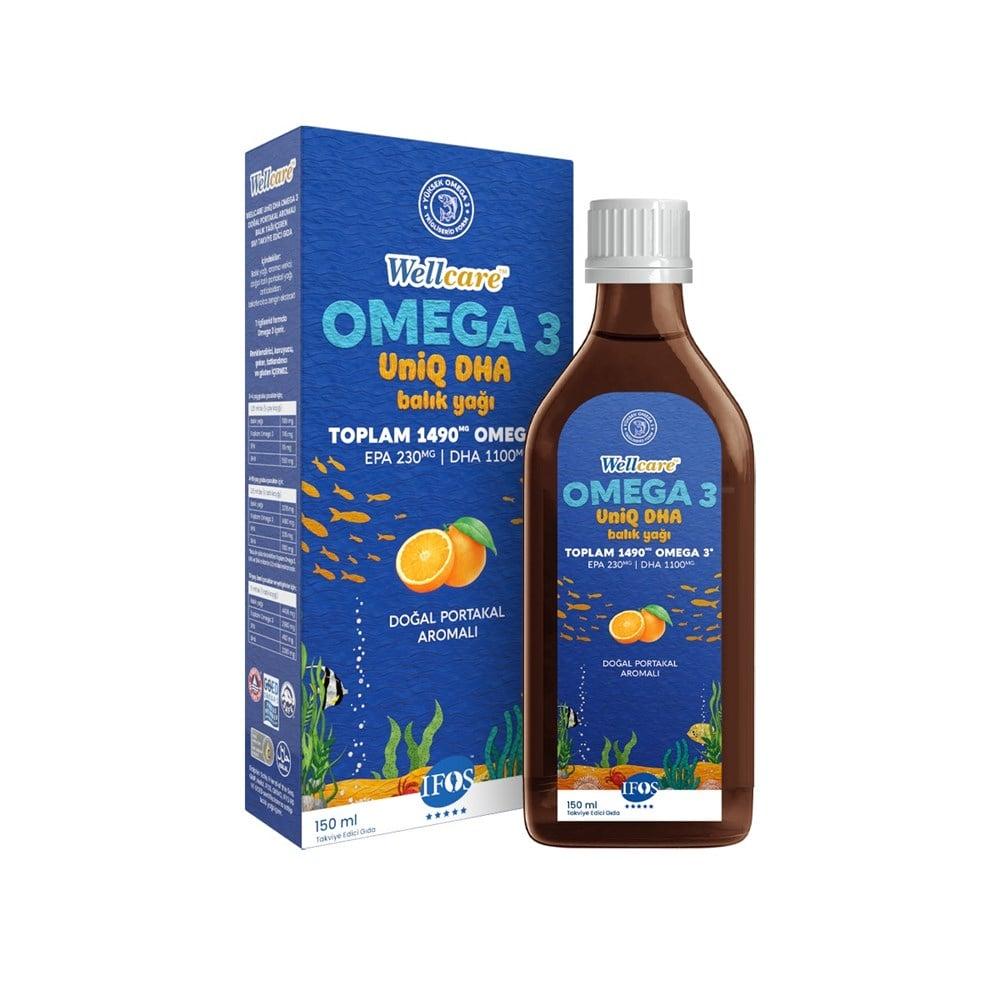 Wellcare Omega-3 UniQ DHA Fish Oil Supplement 5.07 fl oz - Orange Flavored, Gluten-Free, High DHA Content Wellcare Omega-3 UniQ DHA Fish Oil - High DHA Content Omega-3 fish oil supplement, DHA supplement, Liquid fish oil for kids and adults, Gluten-free dietary supplement, Orange flavored fish oil, Brain health support, Heart health support, Omega-3 fatty acids, Fish oil for children, Dietary supplement, Wellness, Health supplement, Nutritional support
