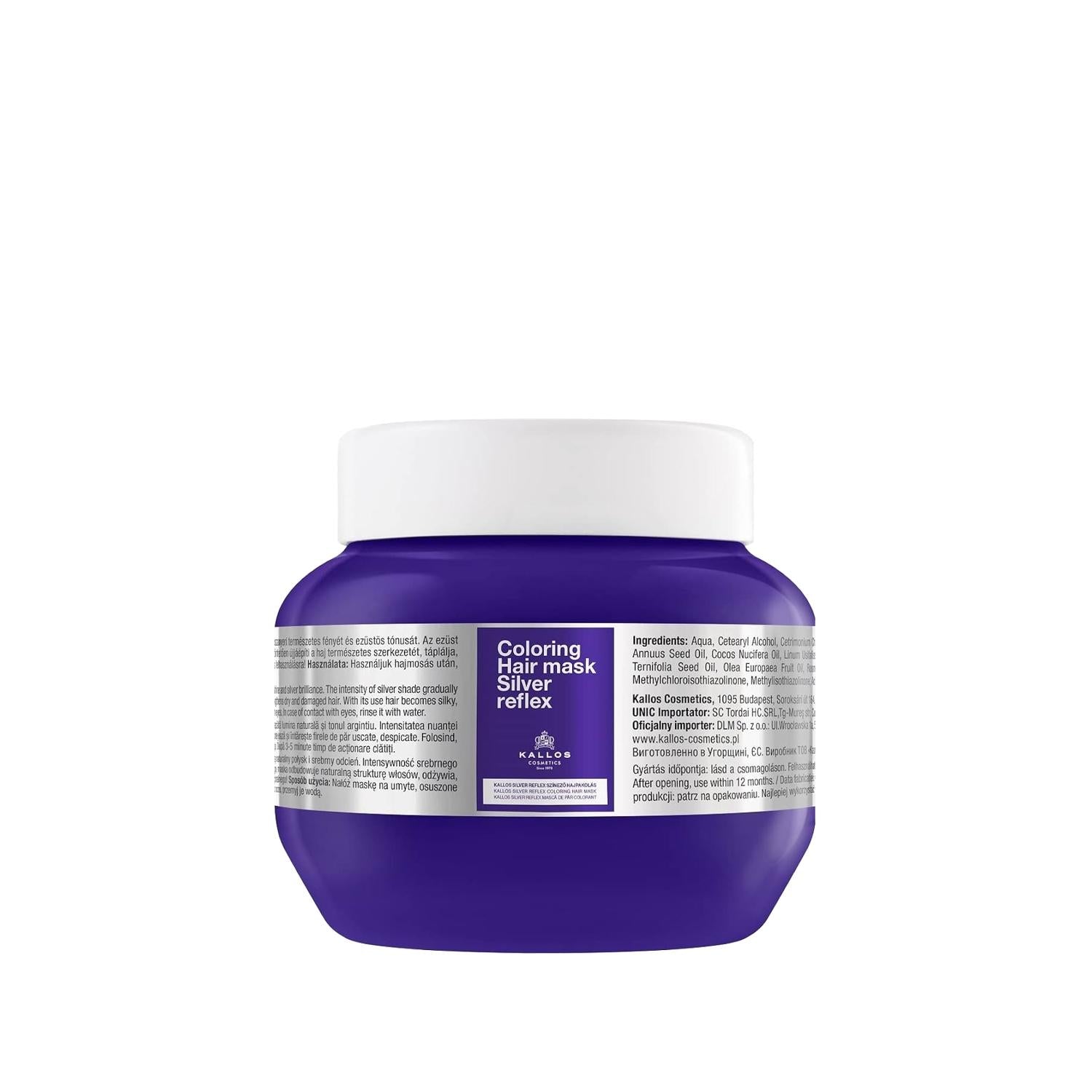 Kallos Cosmetics Purple Hair Mask - Anti-Brassy Treatment for Blonde & Grey Hair, 9.30 fl oz Kallos Purple Hair Mask - Anti-Brassy for Blonde & Grey Hair Purple hair mask, Blonde hair care, Grey hair maintenance, Anti-brassy hair product, Kallos Cosmetics, Hair color correction, Color vibrancy, Ashy blonde hair, Grey hair care, Hair mask, Color-treated hair, Brassy tone correction, Hair care, Beauty products