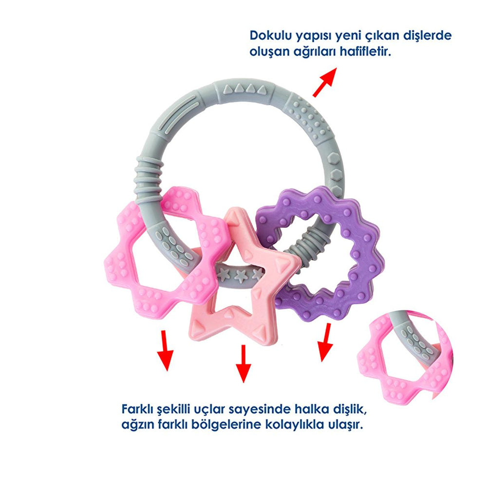 Babyjem Silicone Teether Toy Ring - Safe, BPA-Free, Dishwasher Safe Baby Teething Relief for Infants 3 Months+ - view 3