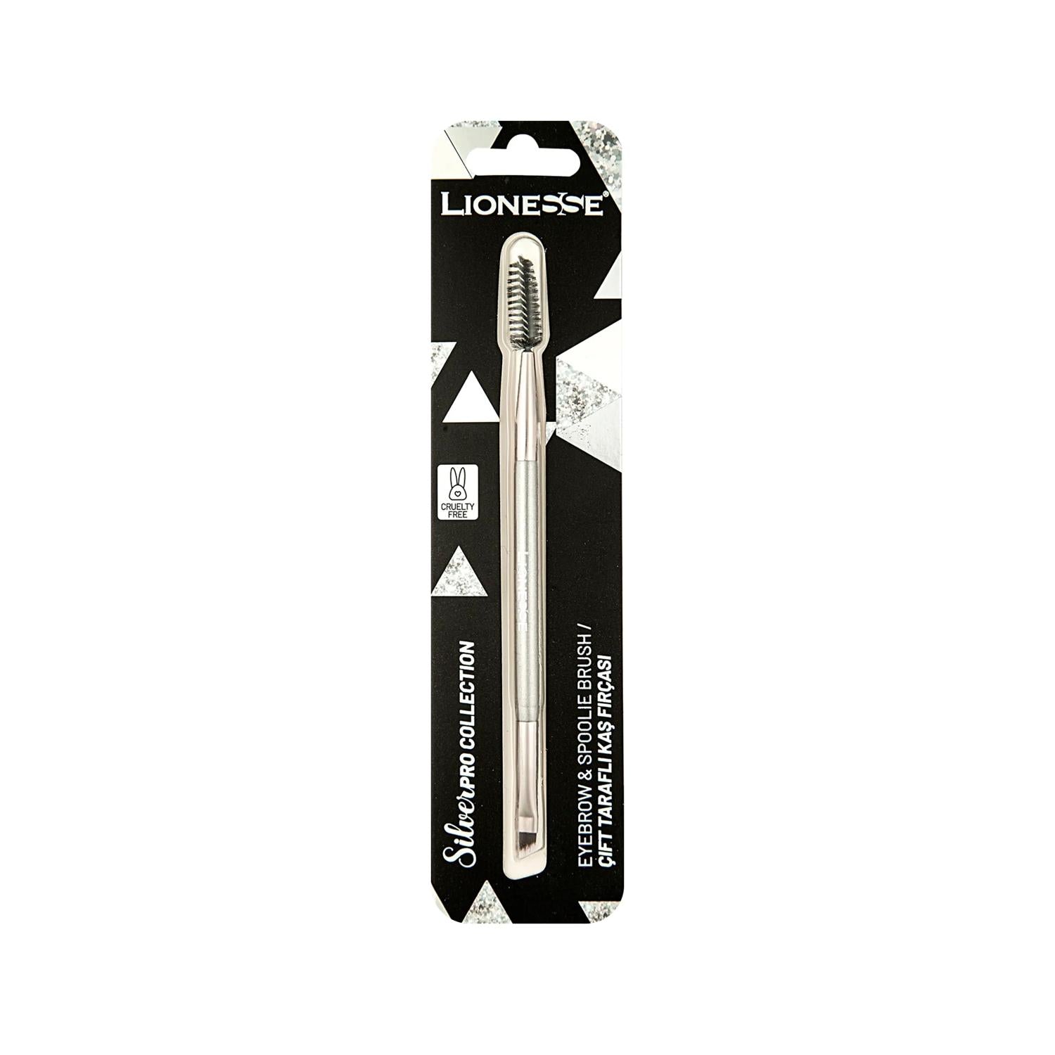 Lionesse Silver Collection Dual-Sided Eyebrow Brush - Luxury Eyebrow Grooming Tool for Precision Shaping Lionesse Silver Eyebrow Brush - Precision Grooming eyebrow brush, dual-sided eyebrow brush, silver eyebrow brush, eyebrow grooming tool, beauty accessory, luxury beauty tool, precision grooming, beauty routine, eyebrow shaping, grooming essentials, cosmetic tool, high-quality beauty products