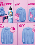 Yumoş Fabric Refreshing Spray Lilyum Scent - 6.76 fl oz, Anti-Wrinkle, Quick Refreshing for Clothes Yumoş Fabric Refreshing Spray - Quick & Anti-Wrinkle Fabric refreshing spray, Clothing care product, Anti-wrinkle spray, Freshening spray for clothes, Lilyum scented fabric refresher, Quick clothing refresh, Wrinkle reduction spray, Dermatologically tested fabric spray, Convenient laundry solution, Travel essentials, Gym clothes refresh, Busy lifestyle clothing care