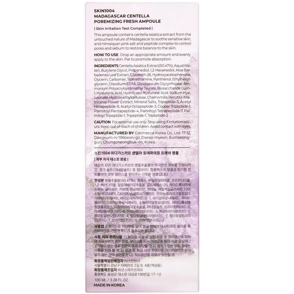 Skin1004 Madagascar Centella Poresmizing Fresh Ampoule 100 ml