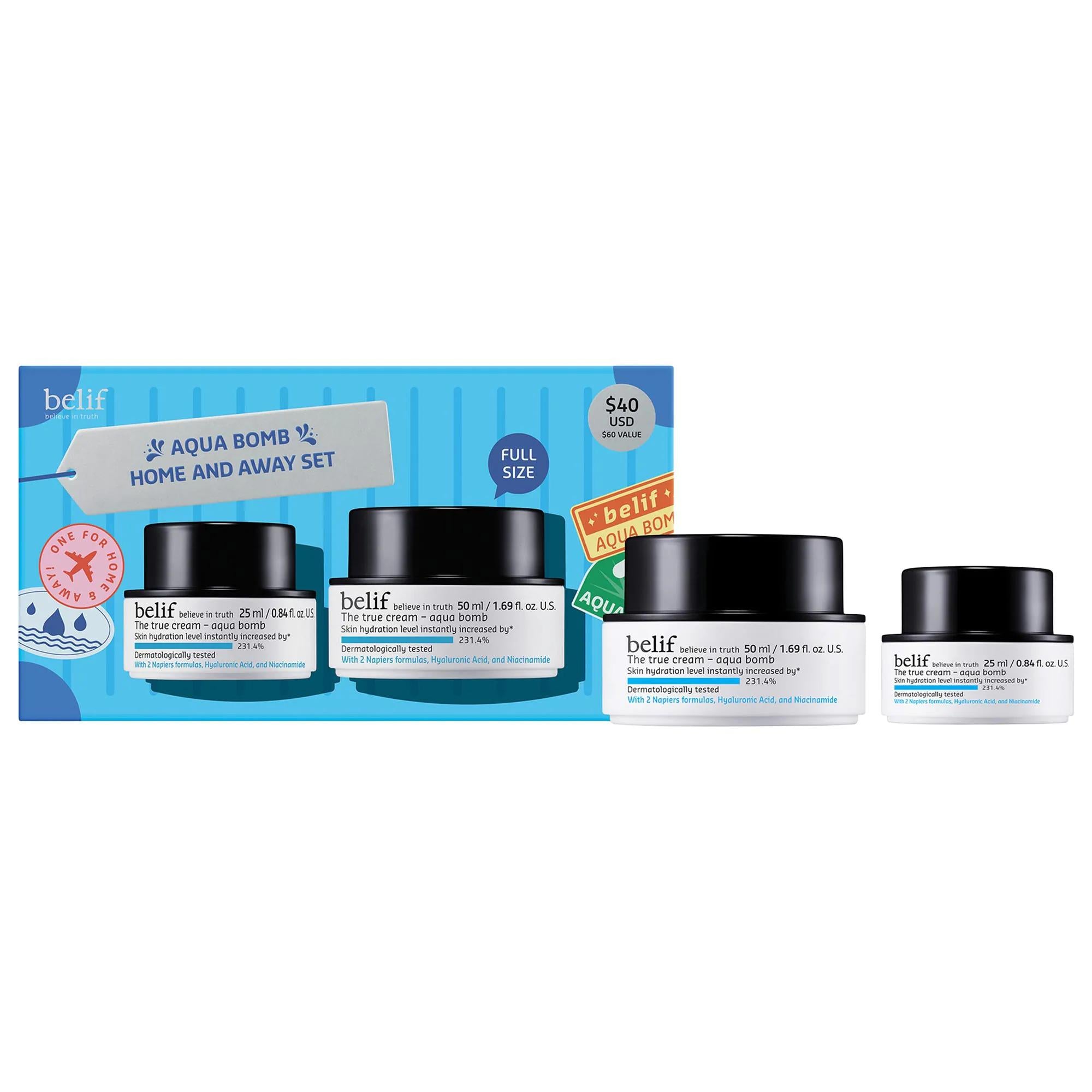 Aqua Bomb Skincare Set - Hydrating Moisturizer with Hyaluronic Acid & Niacinamide Aqua Bomb Skincare Set - Hydrate & Glow Skincare Set, Hydrating Moisturizer, Gel Cream, Hyaluronic Acid, Niacinamide, Dermatologically Tested, Paraben-Free, Phthalate-Free, Skincare, Moisturizer, Gift Sets, Sensitive Skin, Clean Skincare, Radiant Skin, Hydration, Skin Texture, Skincare Routine