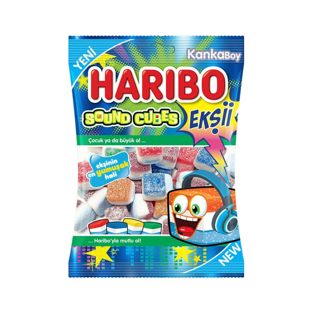 Haribo Sour Sound Cubes Tangy Chewy Gummy Candy 70g