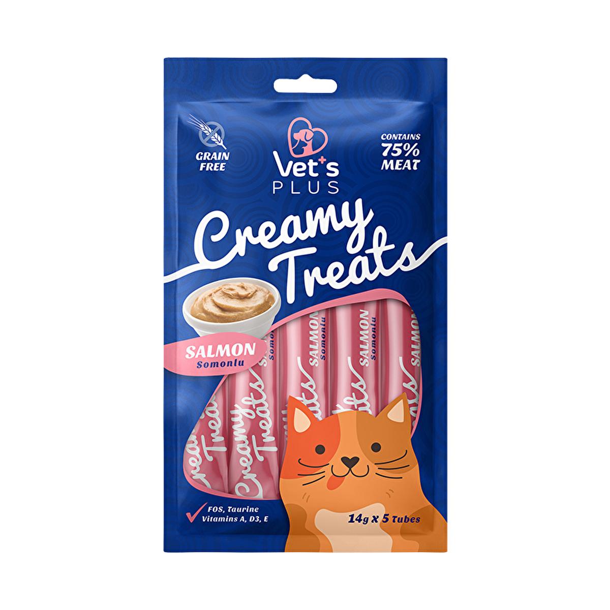 Vet's Plus Salmon Flavored GMO-Free Cat Treats - Rich in Vitamins &amp; Minerals for Coat Health - Vitamin &amp; Supplement