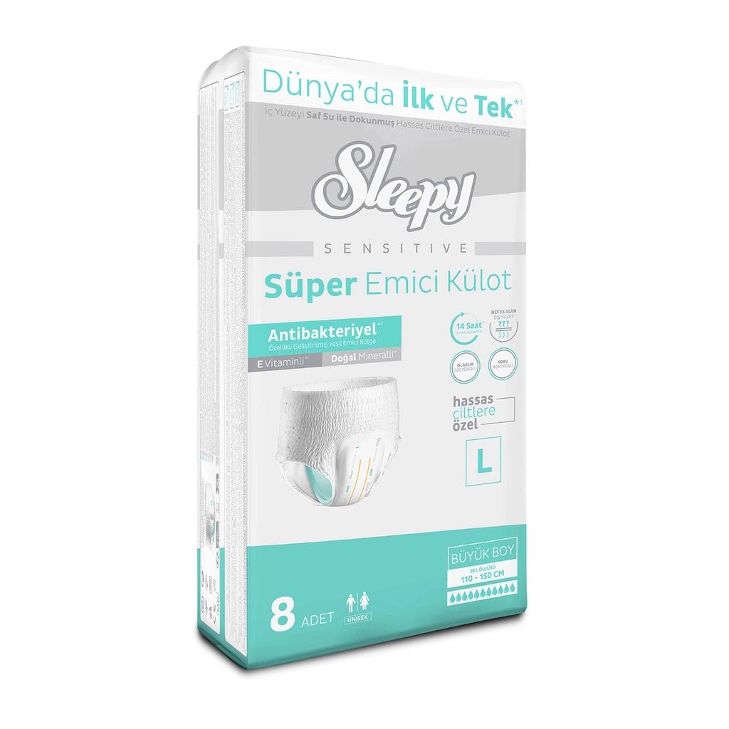Sleepy Sensitive Super Absorbent Pants Large 8 Pack