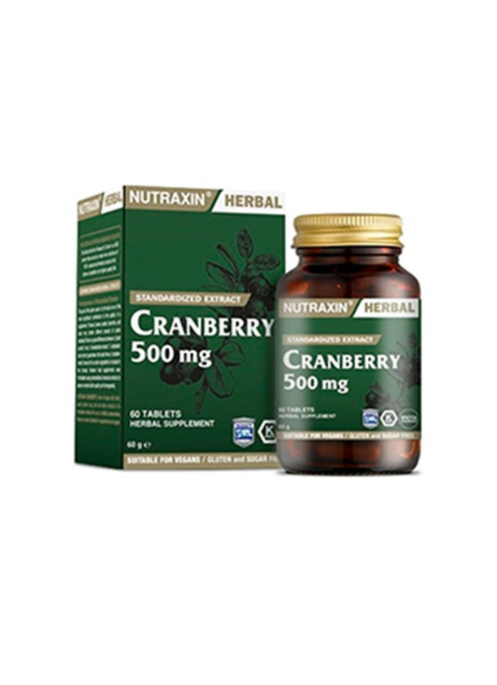 Nutraxin Cranberry Supplement 500mg - Urinary Tract Health Support for Women & Men - 60 Tablets, - Vitamin & Supplement