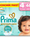 Prima Premium Care Size 4 Diapers Maxi Jumbo Pack 46 Count