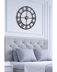Muyika 41x41cm Silent Metal Wall Clock - Modern Decorative Clock for Home, Roma Design