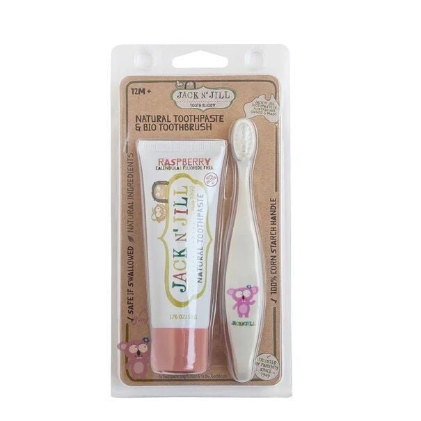 Jack N' Jill Tooth Buddy Raspberry Toothpaste & Toothbrush Set