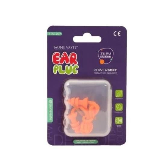Jaune Vaste Silicone Corded Earplugs for Noise Reduction 2 Pack