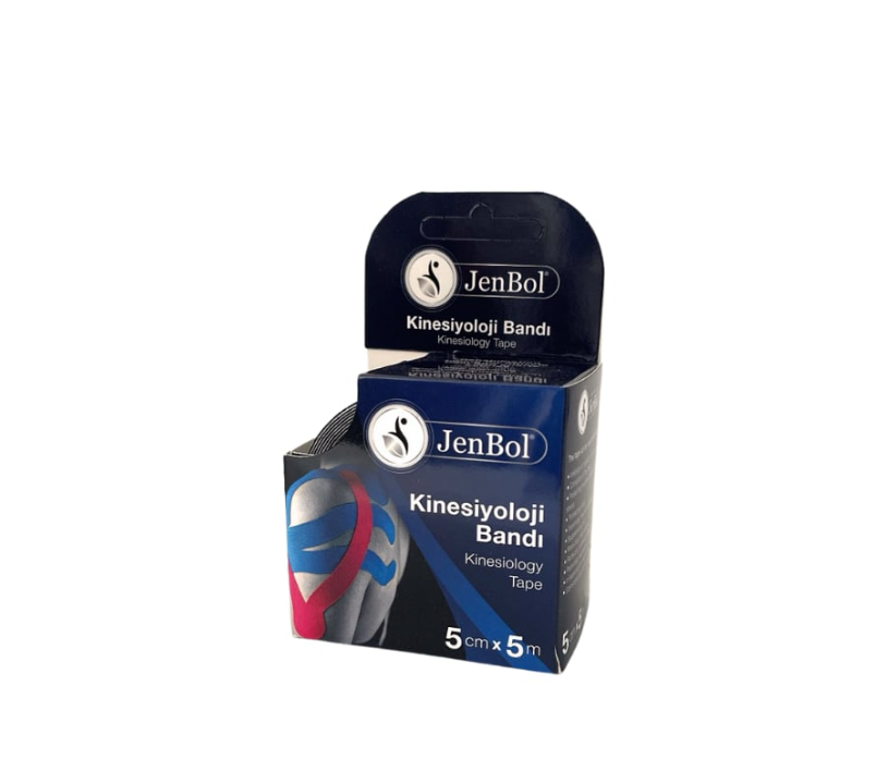Jenbol Kinesiology Tape Flexible Muscle Support Black 5 cm x 5 m