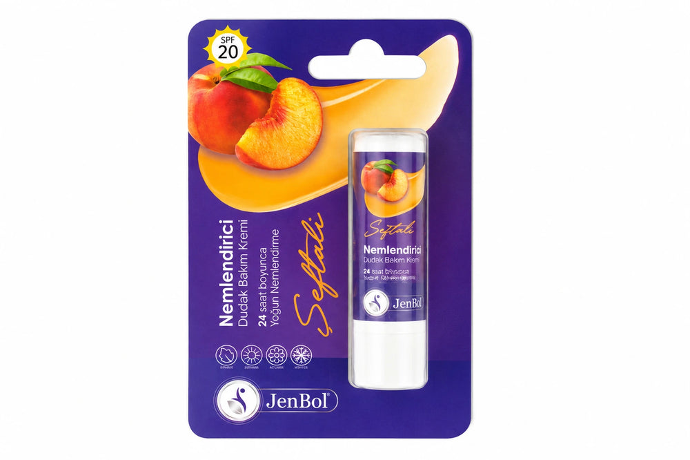 Jenbol Peach Lip Balm with SPF 20 Sun Protection 5g
