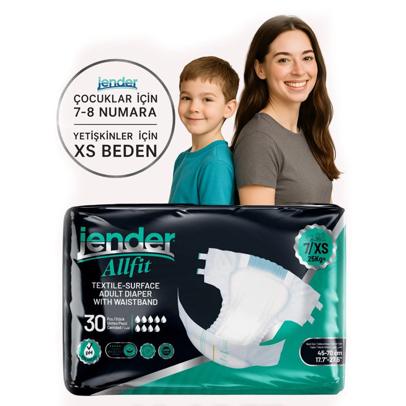 Jender Allfit Belted Diaper Briefs for Kids & Adults XS 30ct