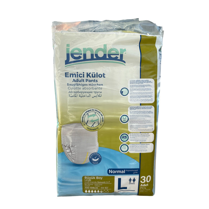 Jender Absorbent Incontinence Underwear Soft Textile Large 30 Count