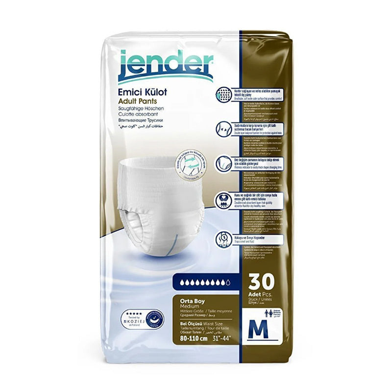 Jender Absorbent Incontinence Underwear Medium 30 Count