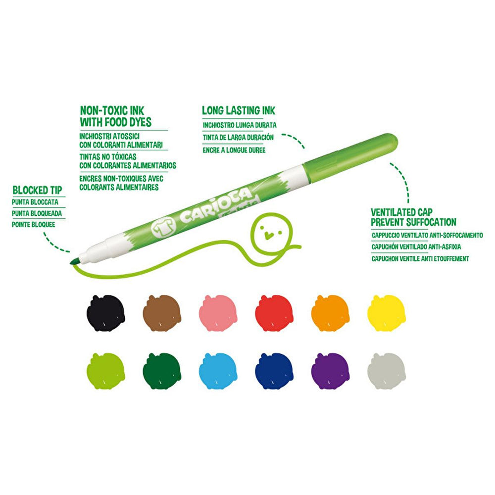 Carioca Fabric Paint Markers - 10 Pack, Permanent Fabric Markers for Crafting, Textile Art Supplies - view 3