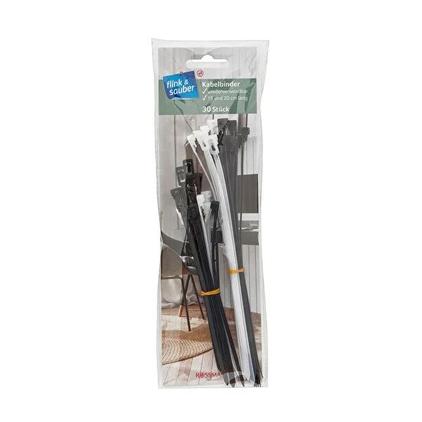 Flink & Sauber Reusable Cable Organizer - Efficient Cable Management for Travel & Home Flink & Sauber Reusable Cable Organizer - Cable Management reusable cable organizer, cable management, cable ties, wire organizers, travel accessories, organization solution, clutter-free, workspace organization, travel bag organization
