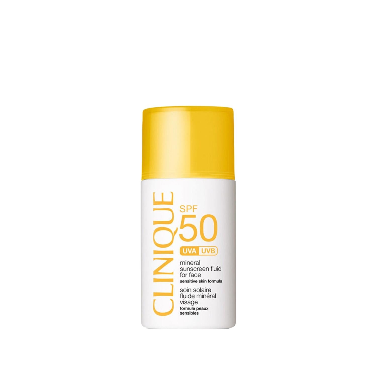 Clinique Mineral Sunscreen Fluid SPF50 Face Sunscreen for Sensitive Skin - 30ml Clinique Mineral Sunscreen Fluid SPF50 - Sensitive Skin Protection Mineral Sunscreen, SPF50 Face Sunscreen, Clinique Sunscreen, Face Sun Protection, Sensitive Skin Sunscreen, Gentle Sunscreen, Daily Face Sunscreen, Travel Size Sunscreen, Dermatologist Recommended, Non-Comedogenic, UV Protection, Skin Health, Cosmetics, Skincare, Sun Care, Protective Skincare