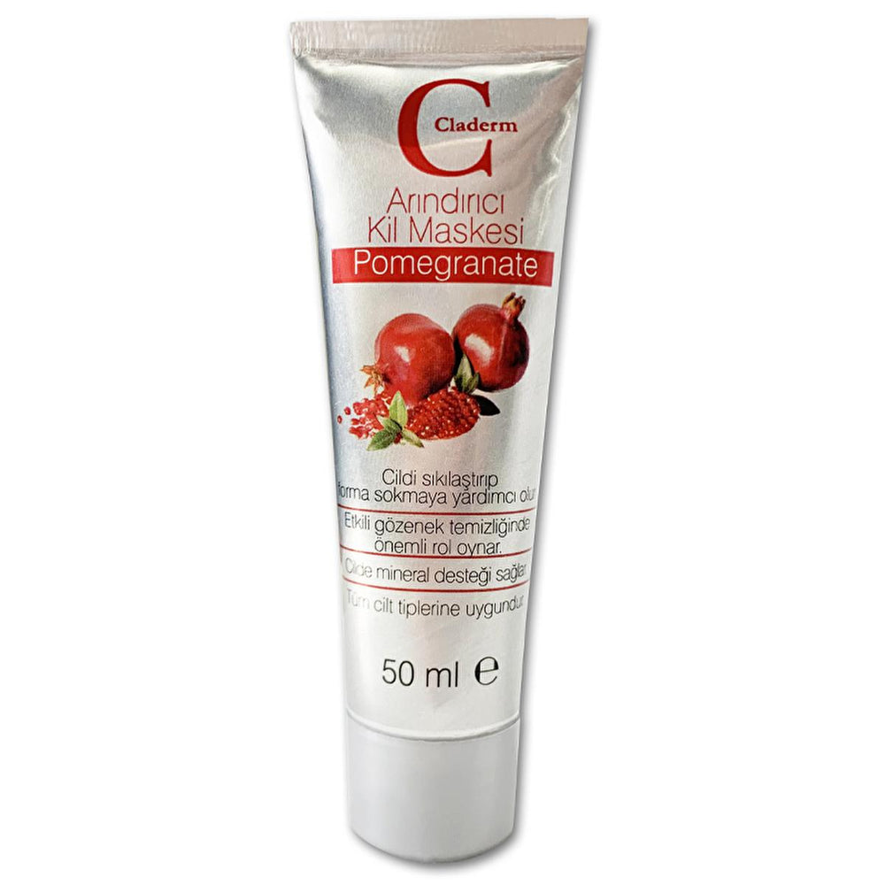 Claderm Pomegranate Clay Face Mask 50ml - Natural Skincare for All Skin Types - Face Mask