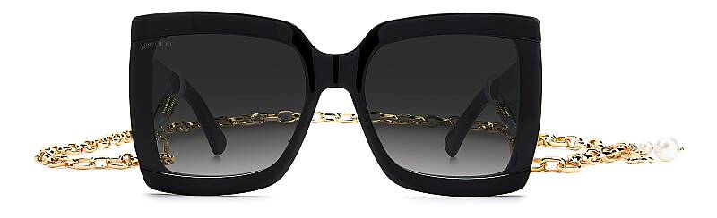 Jimmy Choo Renee/N/S 61 Grey Women's Sunglasses Black Frame