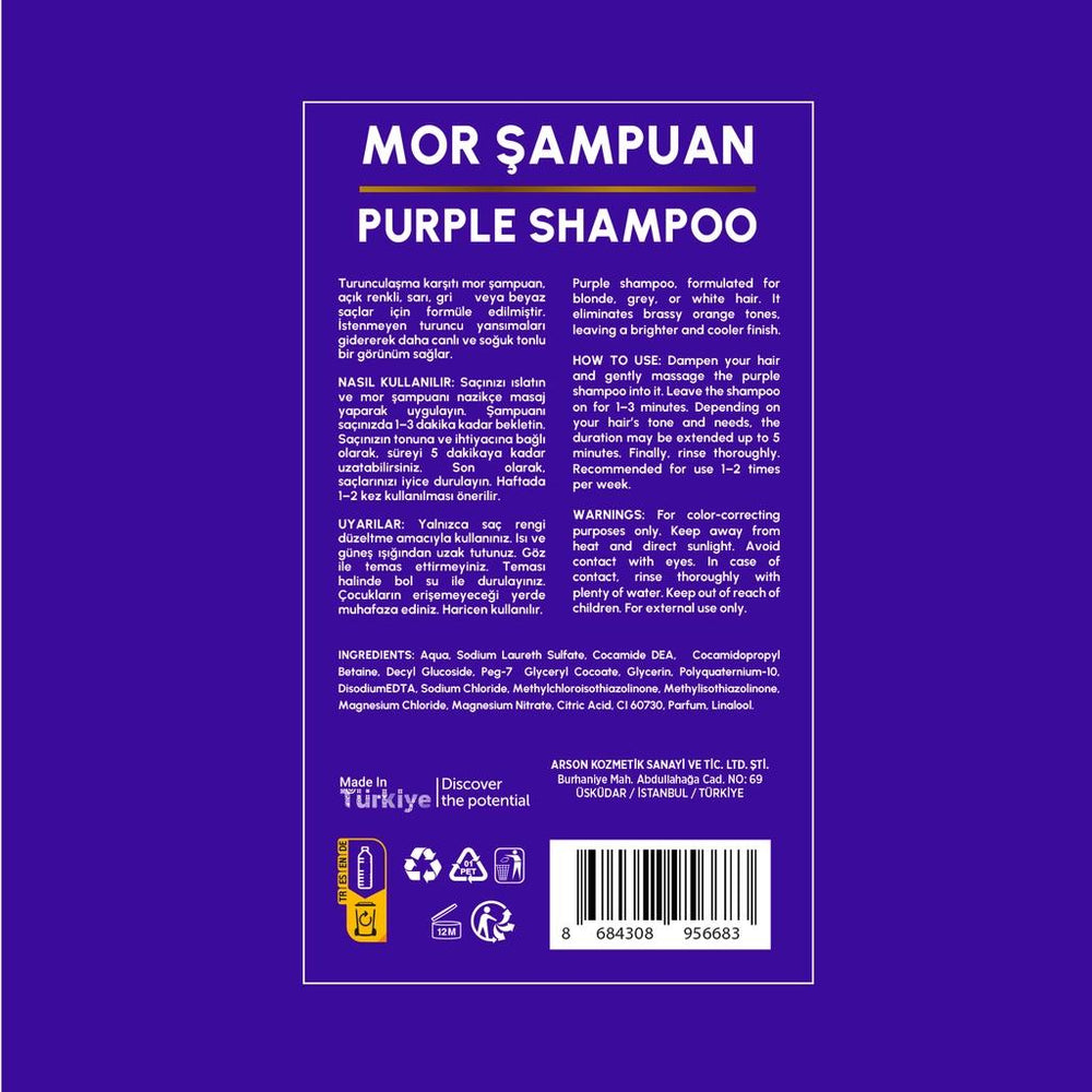 Yoon Anti-Brassiness Purple Shampoo for Blonde Hair 400 ml