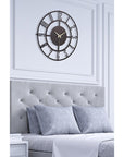 Muyika 50cm Metal Black Wall Clock - Silent Sweep Mechanism, Modern Decor - view 6