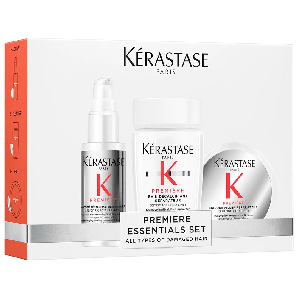 Première Hair Repair Kit for Damaged Hair: Decalcifying, Strengthening, Anti-Breakage Treatment with Citric Acid, Glycine & Peptide, Sulfate-Free Première Hair Repair Kit: Damaged Hair Treatment - Decalcify & Strengthen hair repair kit, damaged hair treatment, decalcifying shampoo, anti-breakage hair mask, sulfate-free hair care, calcium buildup hair, hair strengthening kit, split ends treatment, citric acid hair treatment, hair care set, hair mask, hair strengthening, anti-breakage, damaged hair, hair repa