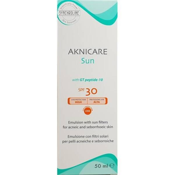 synchroline aknicare sun spf30 50ml product image, synchroline aknicare sun SPF30 with packaging Synchroline Aknicare Sun SPF30 - Acne-Prone Skin | 50ml Synchroline Aknicare Sun SPF30 - Acne-Prone Skin Care synchroline, sun-protection, acne-care, spf30, skincare, sunscreen, oil-free, non-comedogenic, ai-generated, acne-prone