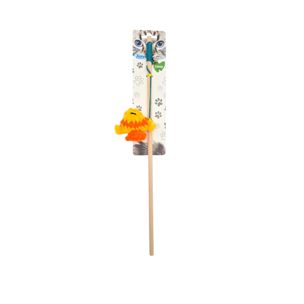 Jooys Catnip Velvet Angelfish Teaser Wand Toy