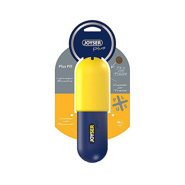 Joyser Plus Rubber Pill Shaped Dog Toy for M/L Breeds