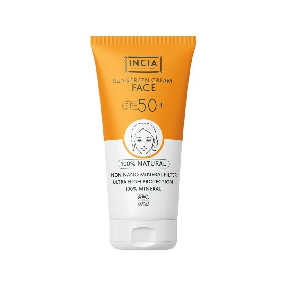 INCIA Natural Sunscreen for Face SPF 50+ - Organic Face Sunscreen for Sensitive Skin, Chemical-Free Sun Protection INCIA Natural Sunscreen SPF 50+ for Face - Organic & Chemical-Free Natural sunscreen, SPF 50+ facial cream, Organic face sunscreen, Chemical-free sun protection, Sensitive skin sunscreen, Natural skincare, Organic skincare products, UV protection, Facial sun cream, Eco-friendly cosmetics