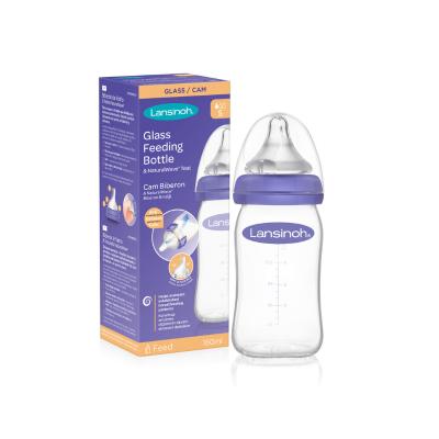 Lansinoh Glass Feeding Bottle 160ml + NaturalWave Bottle Teat Slow Flow - image 12