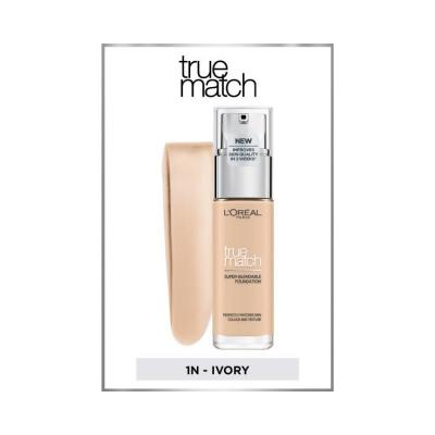 loreal-paris-true-match-foundation-1n-ivory-30ml, true-match-foundation-package-front-view, swatch-of-loreal-paris-true-match-foundation-1n-ivory Loreal Paris True Match Foundation - 1N Ivory | 30 ml Loreal Paris True Match Foundation - 1N Ivory loreal-paris, foundation, true-match, 1n-ivory, makeup-users, skincare, lightweight, hydrating, even-skin-tone, ai-generated