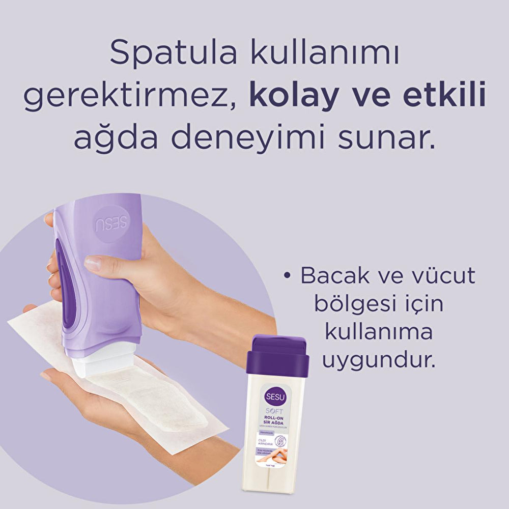 Sesu Soft Roll-On Sir Ağda 100 ml - Hypoallergenic Hair Removal Wax for Sensitive Skin - view 3